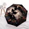 Enchanted Unicorns: A Magical Floral Fantasy Art PrintUmbrella, Portable 3-Fold Compact Umbrella for Men & Women Gift