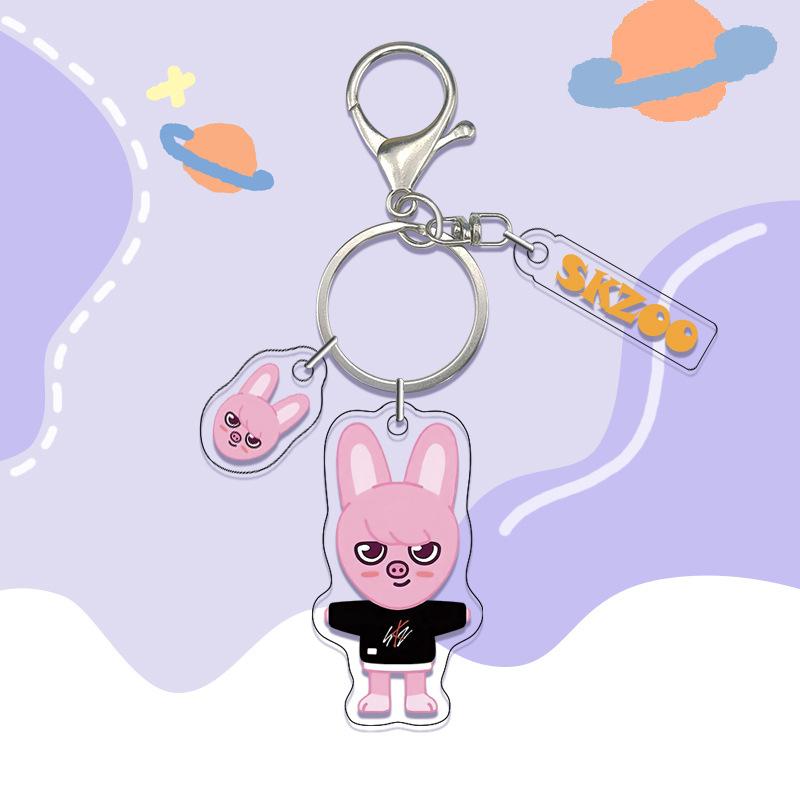 Straykids K-Pop Skzoo Cute Cartoon Acrylic Double Sided Keychain Pendant Bag Accessories Diy Accessories Cartoon Anime