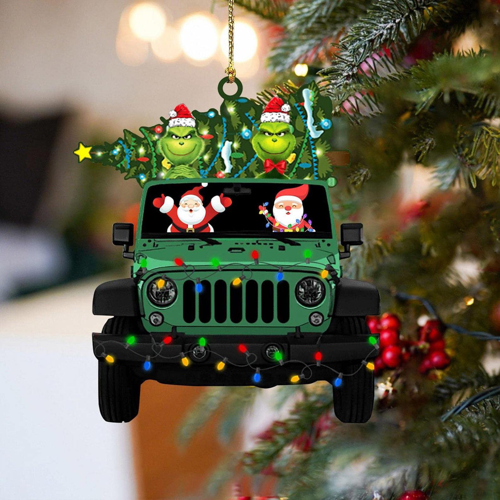 

Рождественские украшения Акриловые плоские рождественские елки Подвесные украшения Рождественский вор Печатный орнамент Рождественская елка Декор для праздничной вечеринки для друзей семьи One Size зелёный