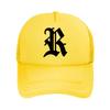 Oversized Graphic R Print  Mesh Baseball Cap Dad Hat Hip Hop Snapback Cap