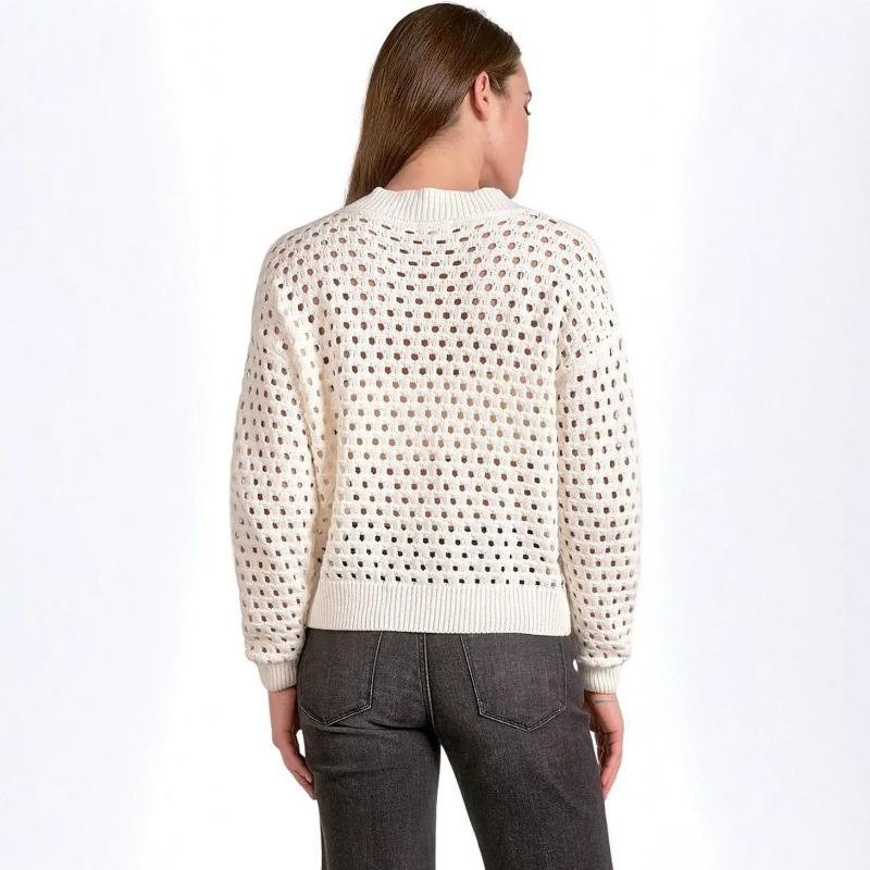 Damen S Lässiger Gestrickter Reißverschluss Pullover Lockerer Sitz Sommerkleidung