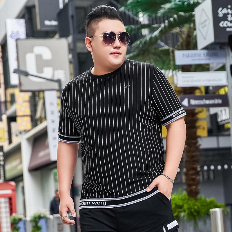 Men's Plus Size Big Tall Black T-Shirt Summer Oversized Cotton Tee 2XL-7XL