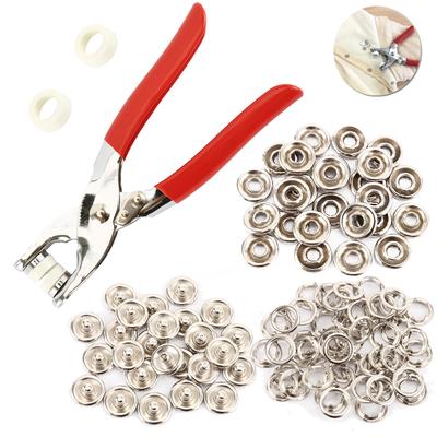 Druckknöpfe Befestigungsset 9,5 mm Metall Fünf-Krallen Druckknöpfe mit Befestigungszange Presswerkzeug DIY Handwerk Kleidung Taschen