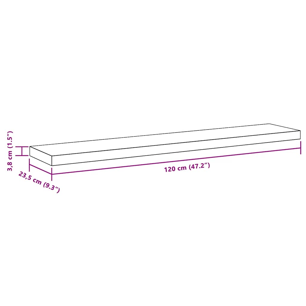 Floating Shelves 2 pcs. White 120 x 23.5 x 3.8 cm MDF