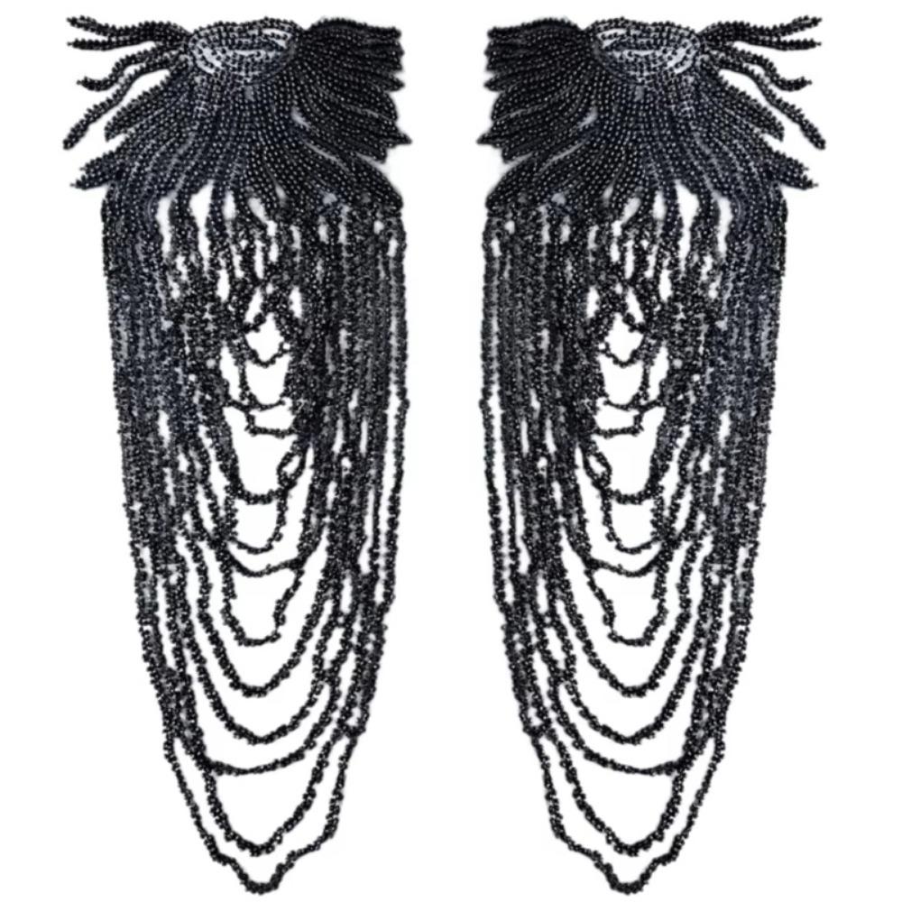 2Pcs DIY Sewing Patch Sequin Shoulder Ornaments Shoulder Applique  Fashion Accessories