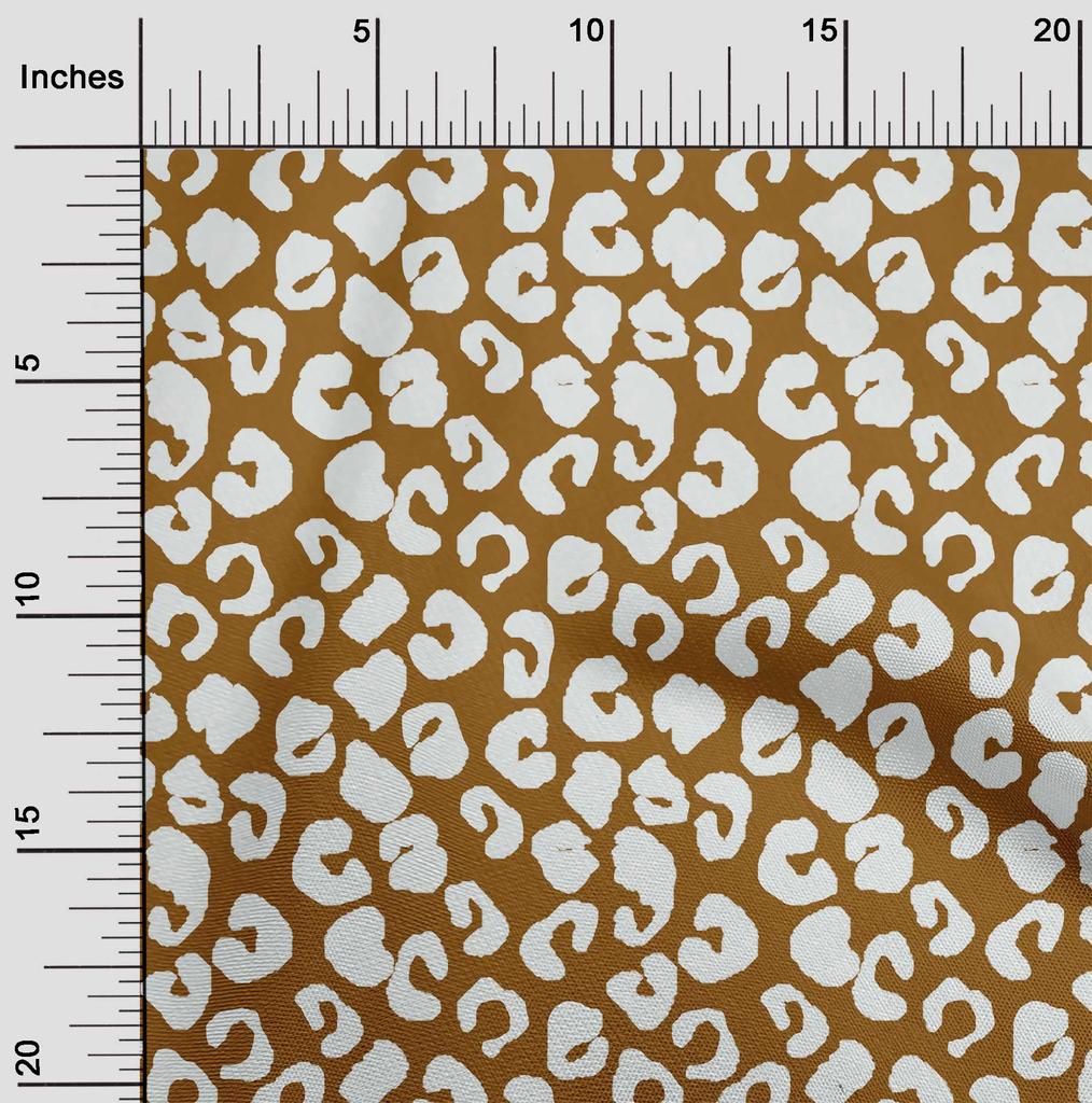 oneOone Cotton Poplin Brown Fabric Animal Skin Fabric For Sewing Printed Craft Fabric By The Yard 42 Inch