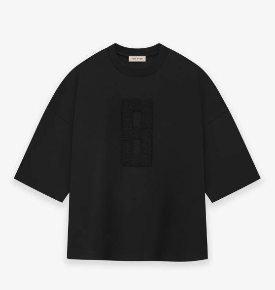 

ESSENTIALS Season 8 Trendy American Loose Fit High Street Number 8 Short-Sleeve T-Shirt for Men and Women Small чорний