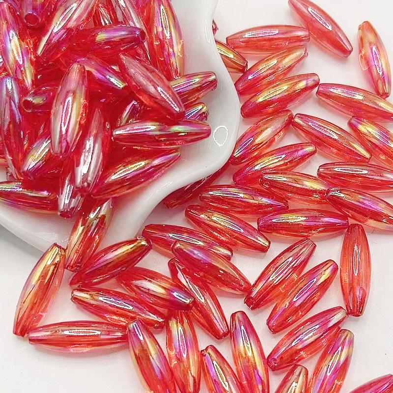 6x19mm Iridescent AB Oval Water Drop Acrylic Beads for DIY Handmade Crafts