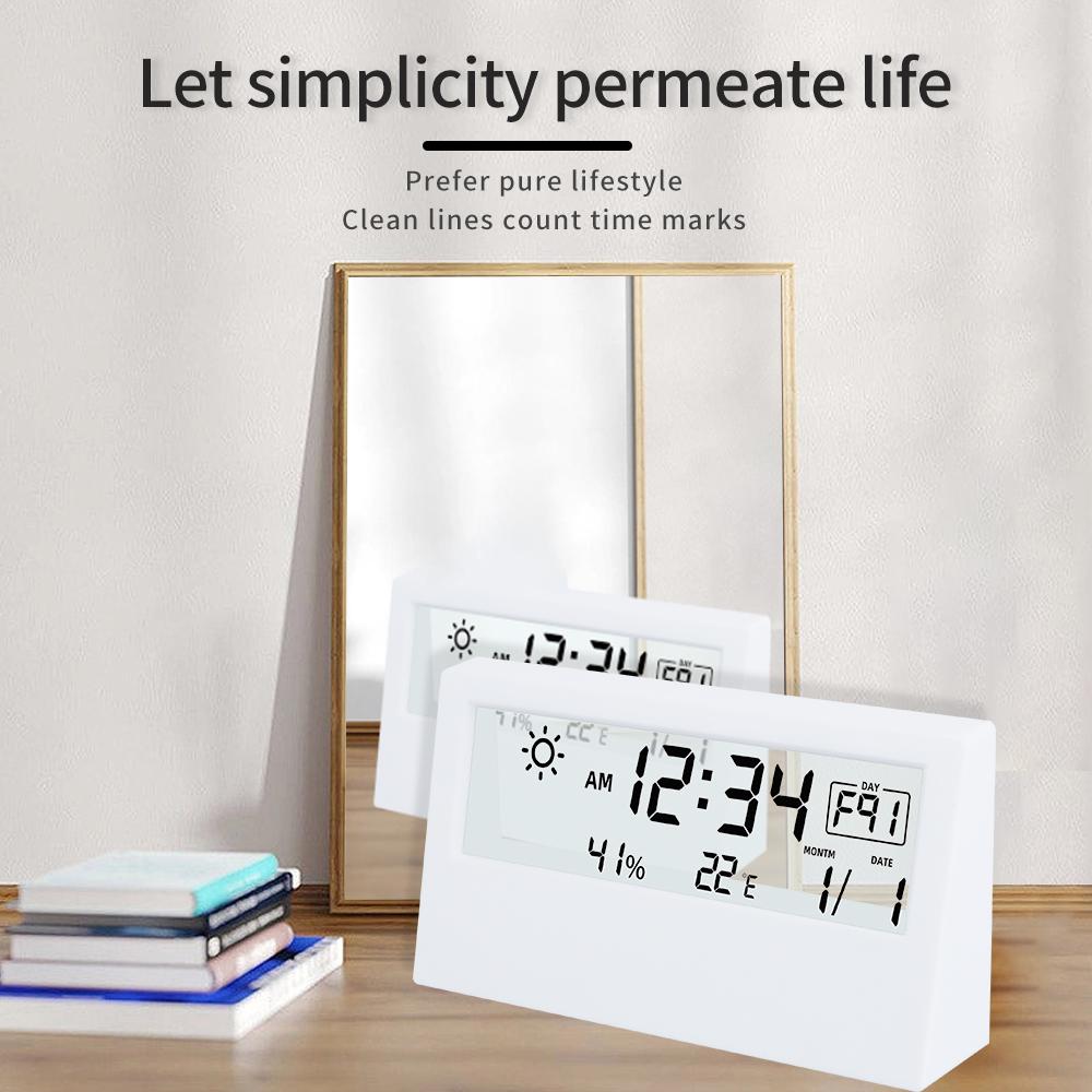 Multifunction LED Thermometer Thermo-Hygrometer Electronic Temperature Humidity Meter Weather Station for Home With Alarm Clock