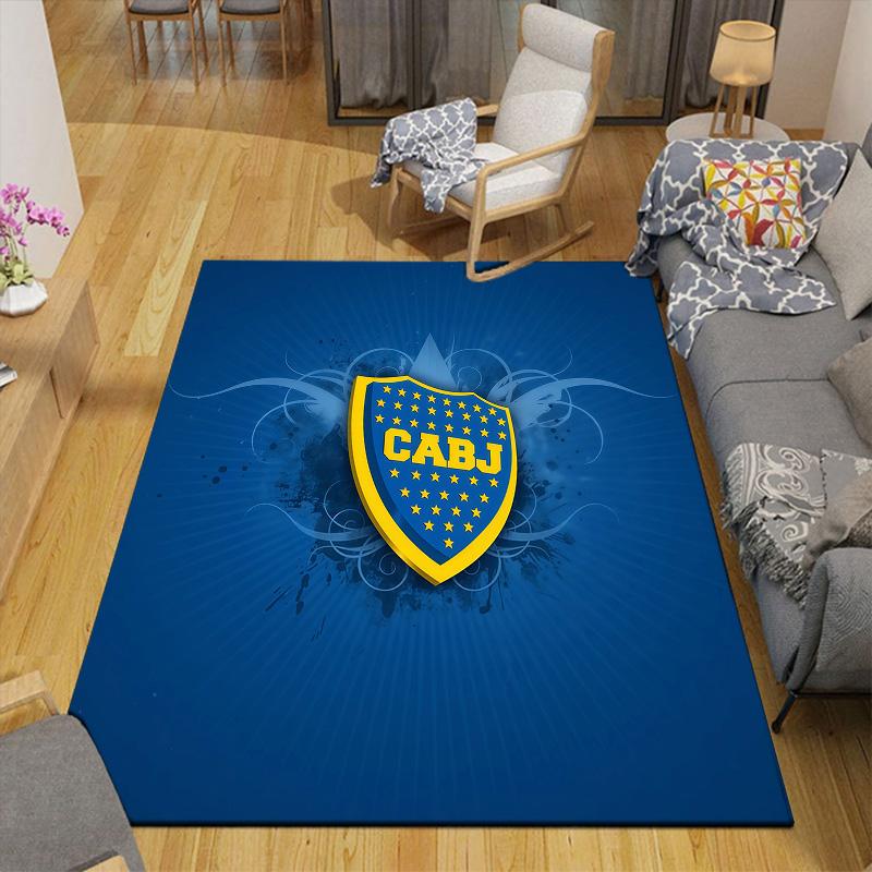 Club Atletico Boca Juniors2 Flannel Pattern Square Carpet,Area Rug,Carpet Rug for Living Room Bedroom Sofa Playroom Decor,Non-slip Floor Mat