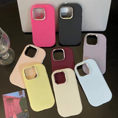 Applicable To IPhone 15 Mobile Phone Case Solid Color Macaron 14pro Soft Shell 13p Advanced Creative Electroplating 12 Protection Case