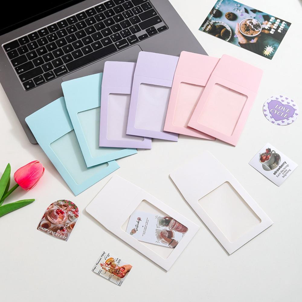 10 Teile/paket Karte Beutel Foto Karte Halter Candy Farbe Karten Verpackung Tasche Büro Schule Liefert