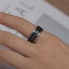 Adjustable Open Ring Men Women Vintage Punk Geometric Copper Band With Grid Retro Stylish Unisex Jewelry