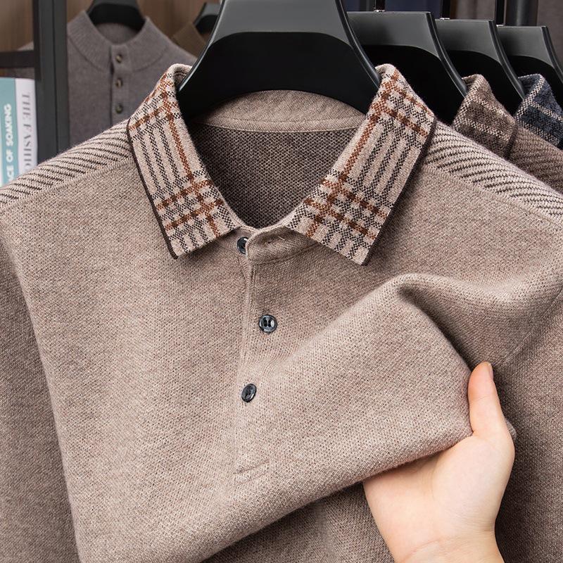 New Arrivals: Men's 100% Pure Wool Thickened Pullover - 400g Winter Sweater for Middle-Aged and Elderly