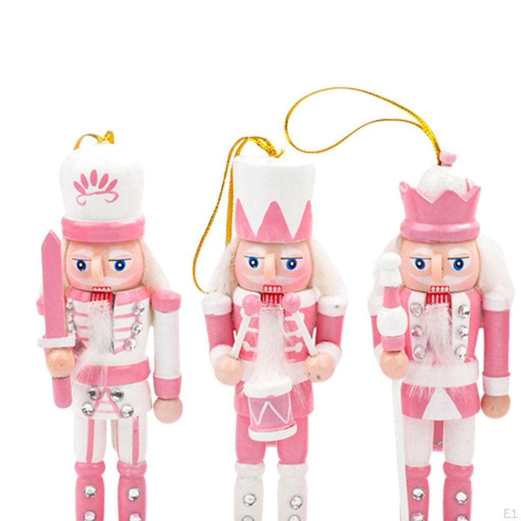 4 Pieces Nutcracker Soldier Figurine Sculptures Photo Props Pendant Figures Toy for Home