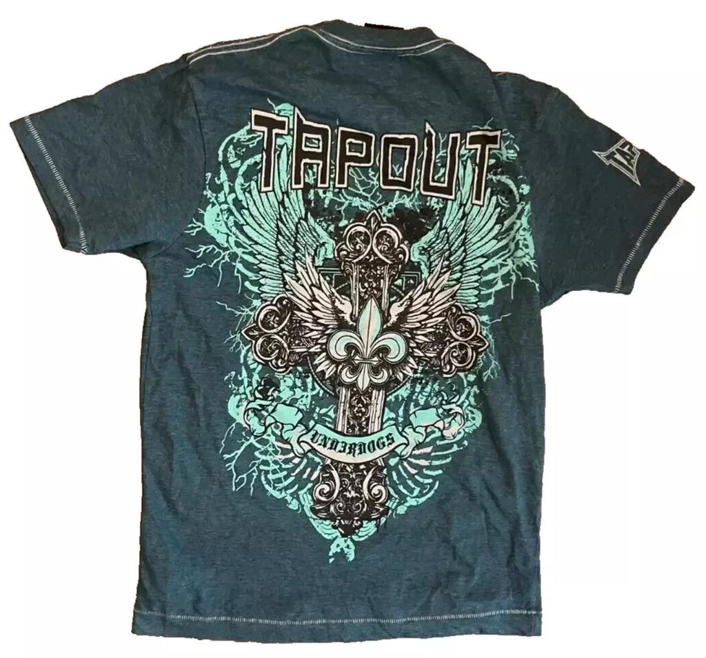 Y2K Tap Out Retro Fashion Cotton T Shirt Men Oversized Graphic Print Streetwear Short Sleeve Tee Distressed Graphic