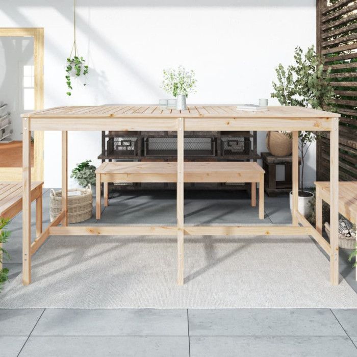 VidaXL Table de jardin 203,5x90x110 cm bois massif de pin 824102