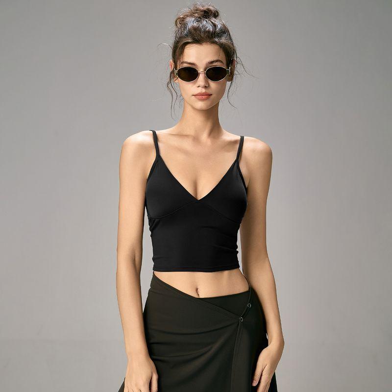 Mitaogirl Kendall Strap Sports Intimates Women's Silm Thin Yoga Wear V Neck Bra Beauty Back Fitness Vest