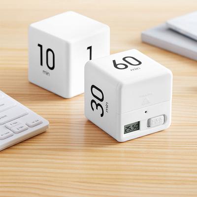 White Color Cube Kitchen Timer Cubic Timer Minutes For Time Management Kids Timer Workout Timer Cooking Accessories Cocina Tools
