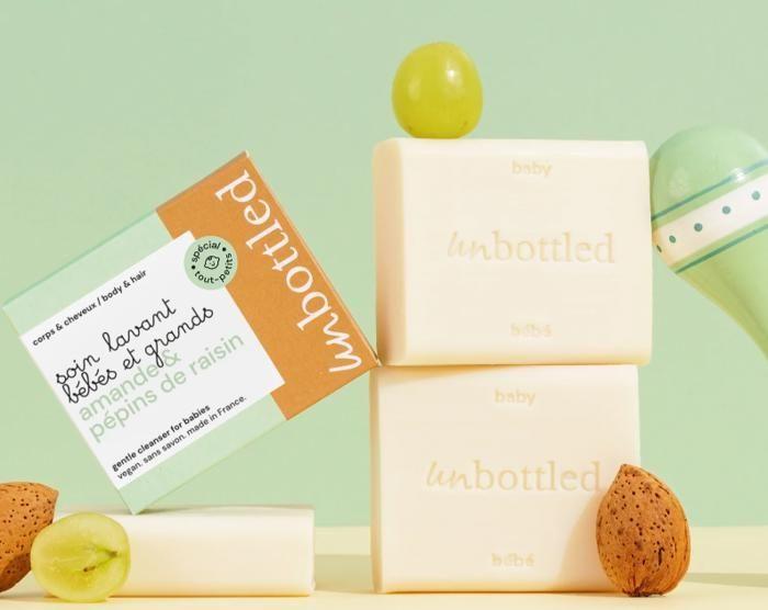Savon - UNBOTTLED - Neutre Bébés &amp; Grands - 110grs - Amande - Hypoallergénique