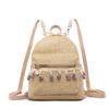 Backpack Small Schoolbag Female Student Simple Small Fresh Grass Woven Backpack Simple and Versatile