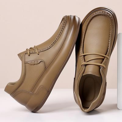 Mode Frühling Herbst Herren Freizeitschuhe Atmungsaktive Leder Sneaker Slipper Superweiche Herren Laufschuhe Flats Fahrschuhe Business Trainer