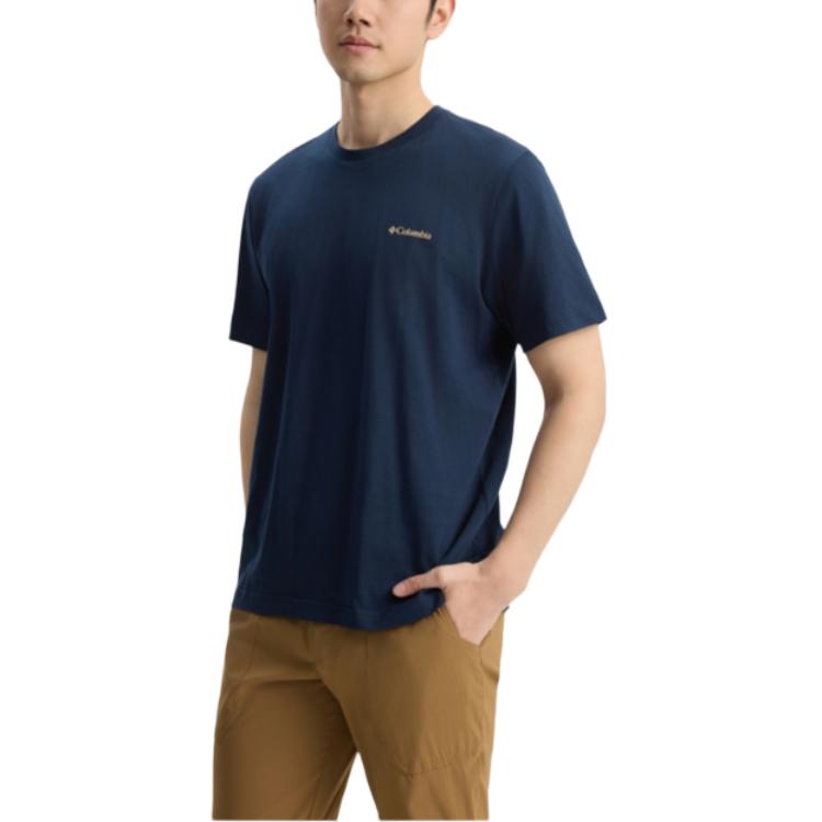 Columbia SS25 T Shirt Men's Navy Blue AE9108-464