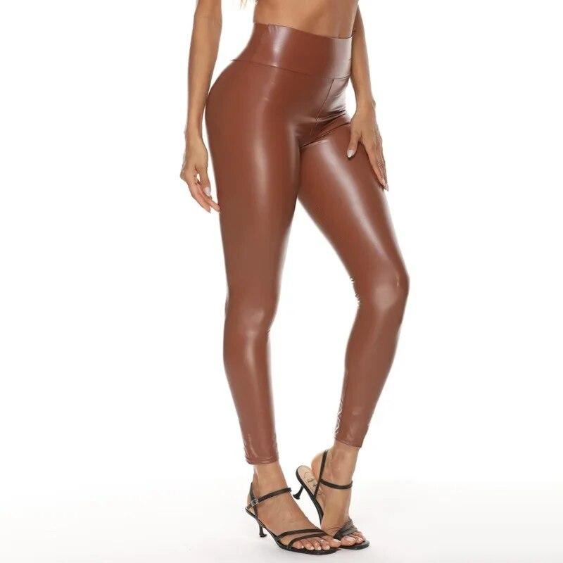 Y2k Pants 2023 Autumn  Leather Pant Elastic Waist Sexy Pants Womens High Waist PU Pants Leggings Women Skinny Trousers 20232