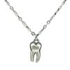 Retro Creative Silver Color Geometric Stereo Tooth Model Pendant Necklace for Women Men Medical Student Fashion Jewelry Gifts