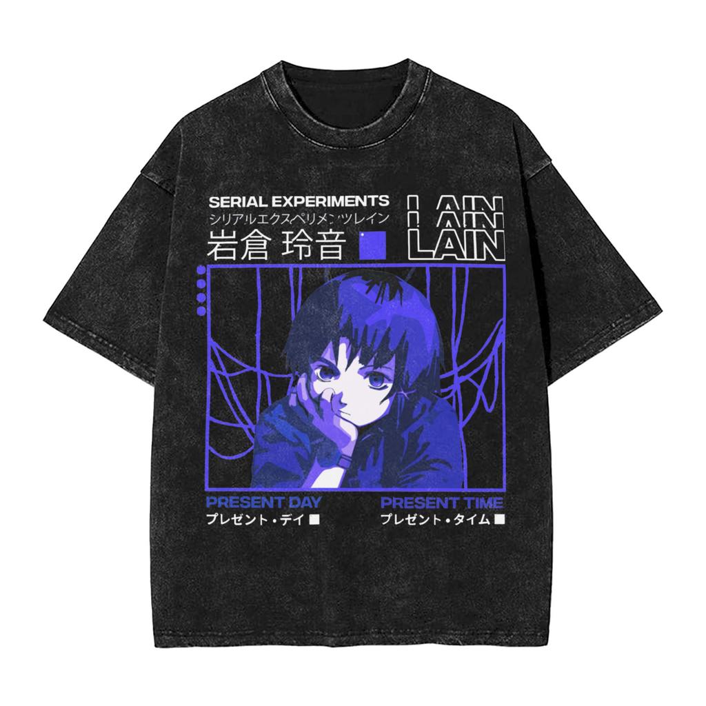 Manga Graphic T-shirt Washed Oversized T Shirt Men Women Clothing Casual Soft Cotton Short Sleeve Tees