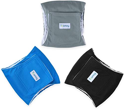 

Teamoy 3-Piece Dog Manners Belt Set for Males, Mesh Lining, Absorbent Layer, Waterproof Fabric, Adjustable Waist Size, Prevents Marking, and Provides