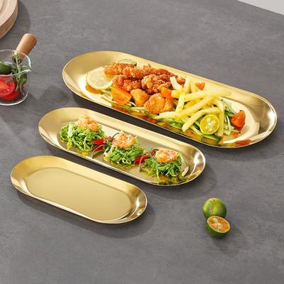 Piastra per barbecue in acciaio inossidabile Specchio brillante per uso alimentare Lavabile in lavastoviglie Snack multifunzionale Dessert Pasto di verdure Vassoio da portata Forniture da cucina