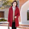 2025 Women's Hooded Mid-Length Winter Down Jacket for Middle-aged and Elderly Mothers