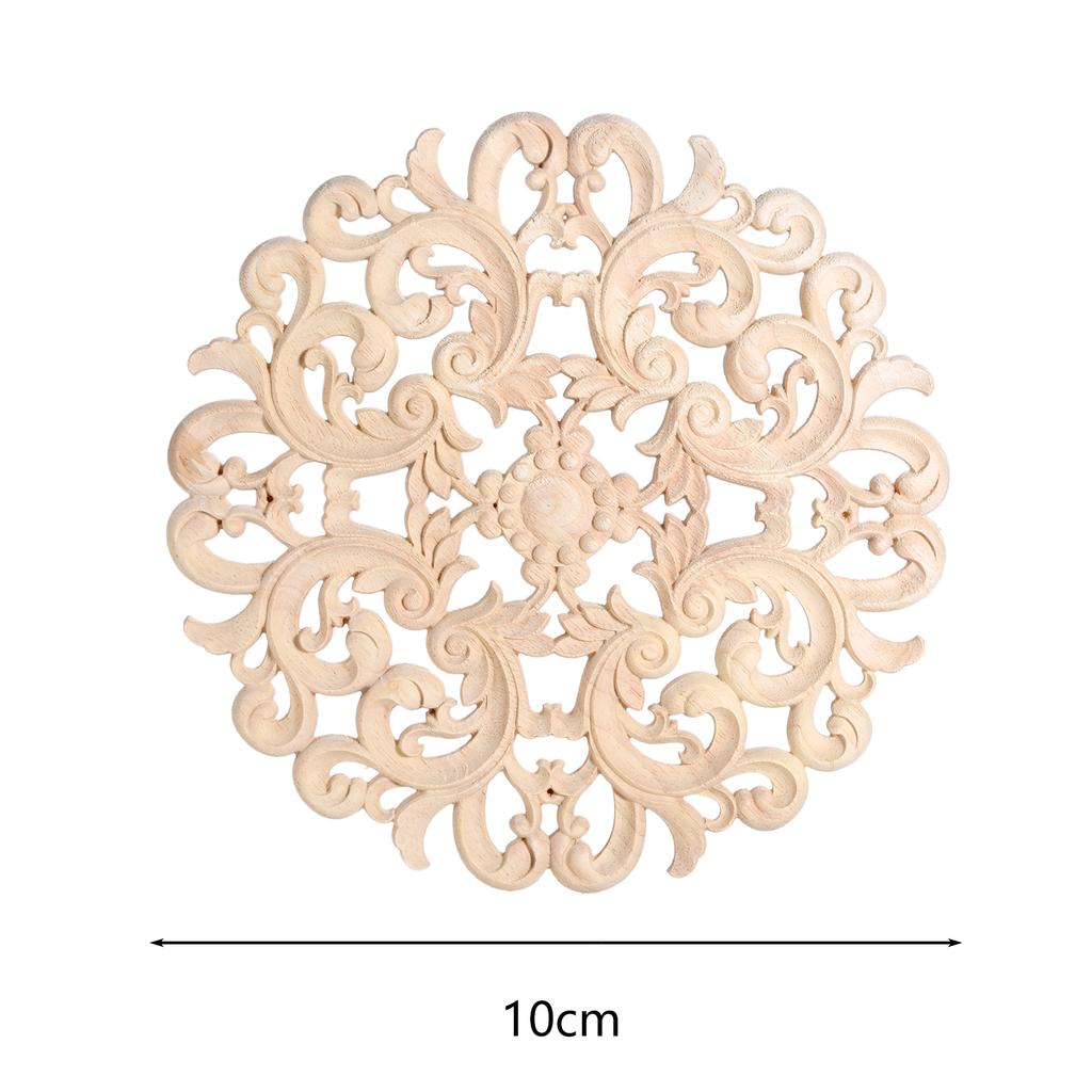 Carving Natural Wood Appliques For Furniture Cabinet Unpainted Wooden Mouldings Decal Vintage Home Decor 10/12/15/20/24/30cm