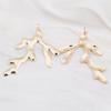 Sweet Big Branch Pendant Golden Smooth Earrings for Women Temperament Sweet Korean Design Jewelry