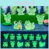 Resin Glow Frog Figurines Pack Of 6 Adorable Desk And Car Decor Accessories