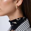 Light Luxury Geometric Stainless Steel Earrings With Zirconia For Women