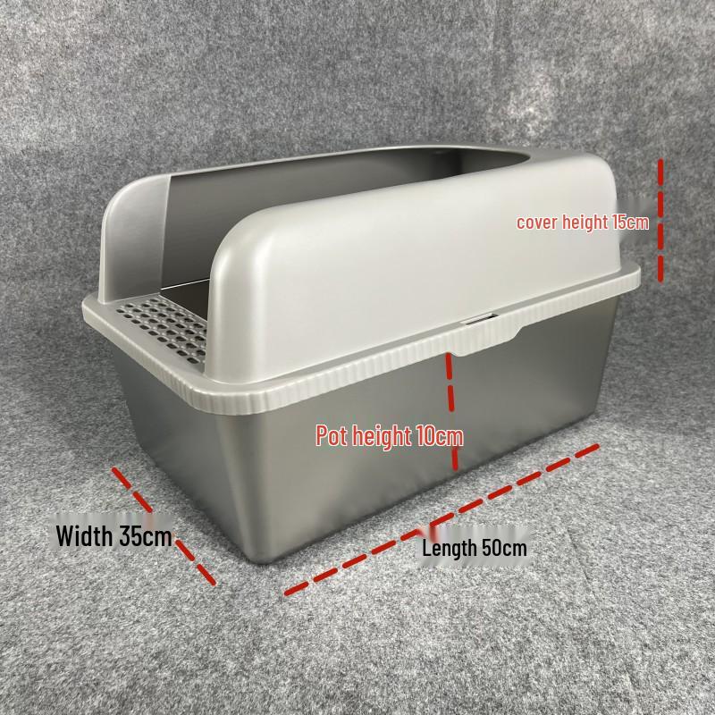 Top-Entry Stainless Steel Cat Litter Box with Anti-Splash Cover