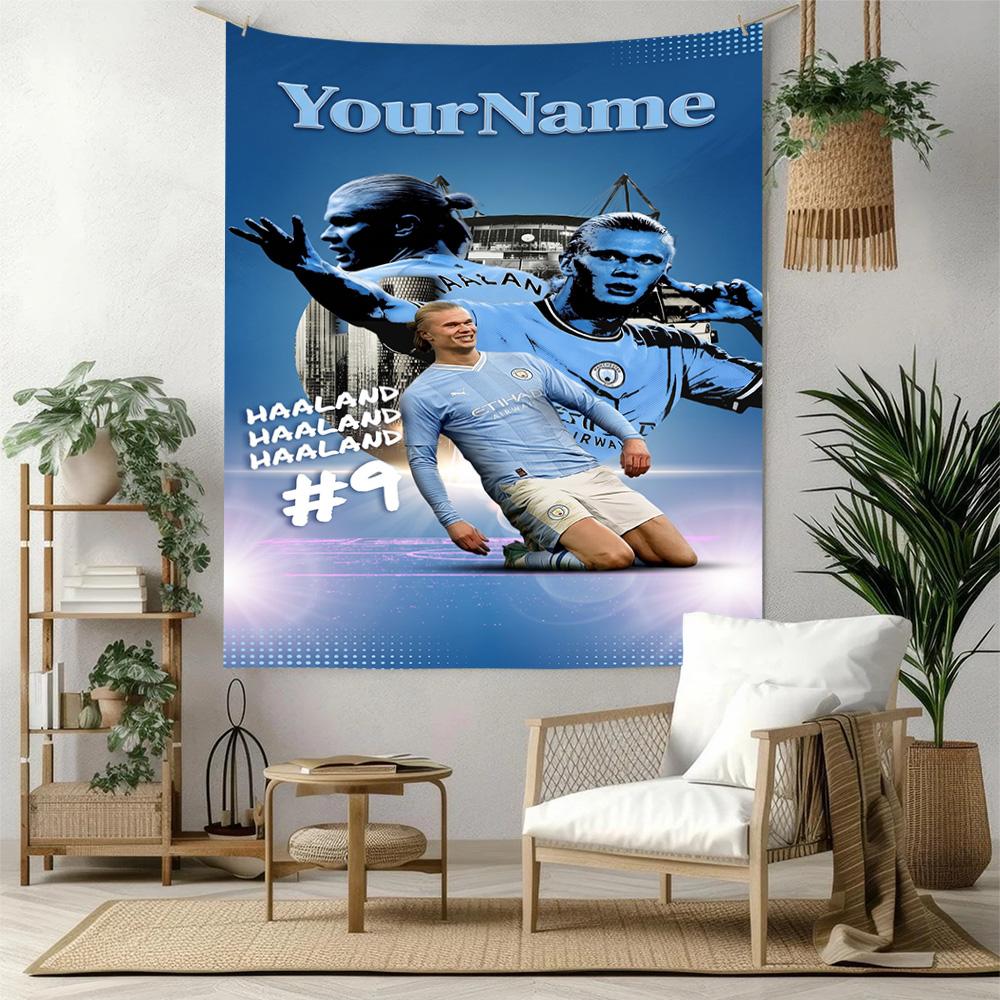 Haaland Custom Your Name Wall Decor Tapestry Art For Pet Memorial Birthdaywedding Party Backdrop Family Gift