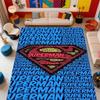 Superman superhero logo rug, suitable for bedrooms, living rooms, and home sofa decoration; large children's decorative floor