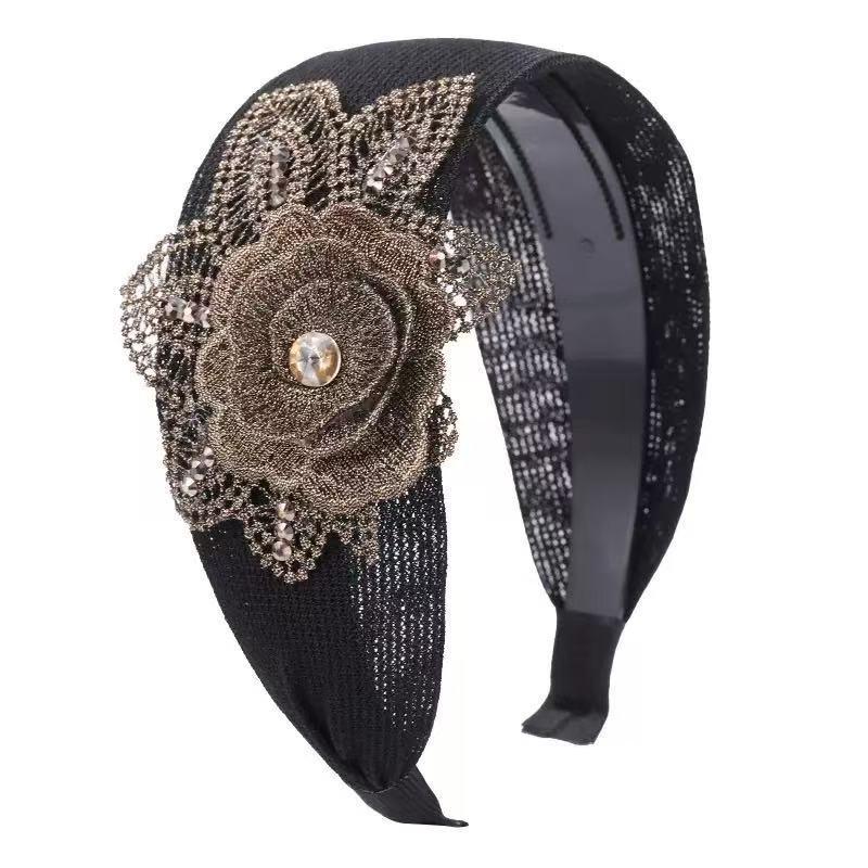 Elegant Wide-Brim Flower Headband – Breathable, Non-Slip Hair Accessory for Women