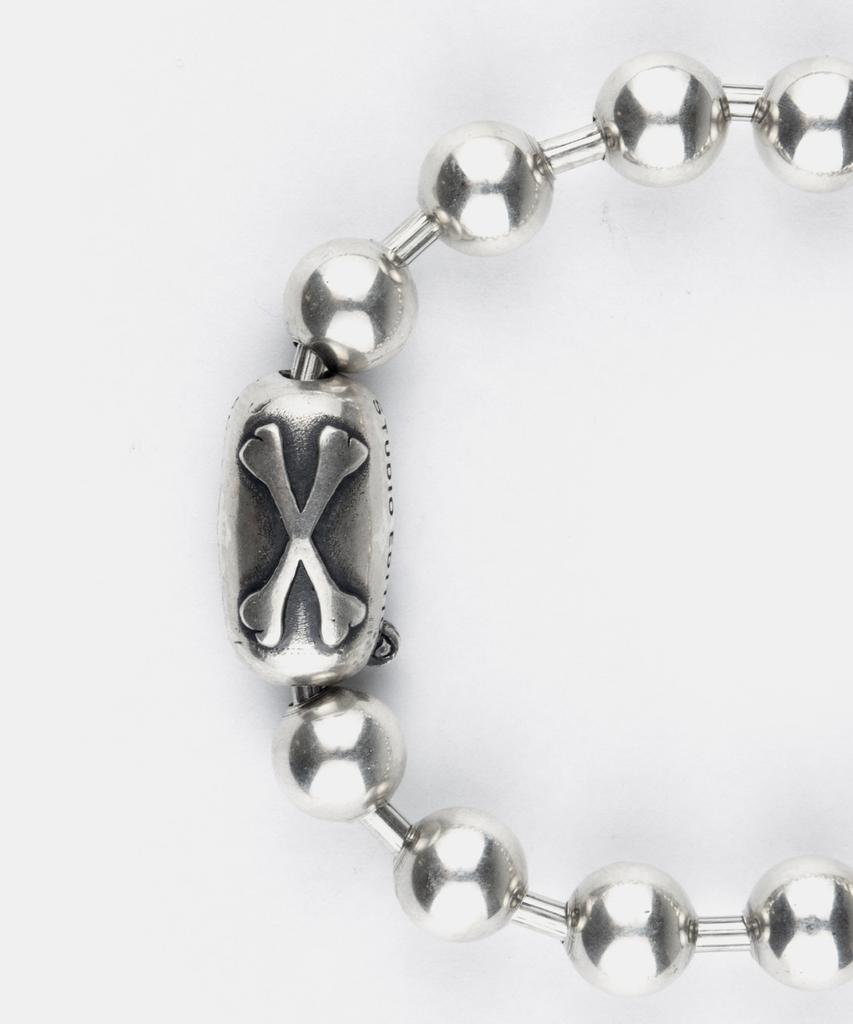 Sheen666 Crossbone Ball Chain Silver Bracelet 8Mm