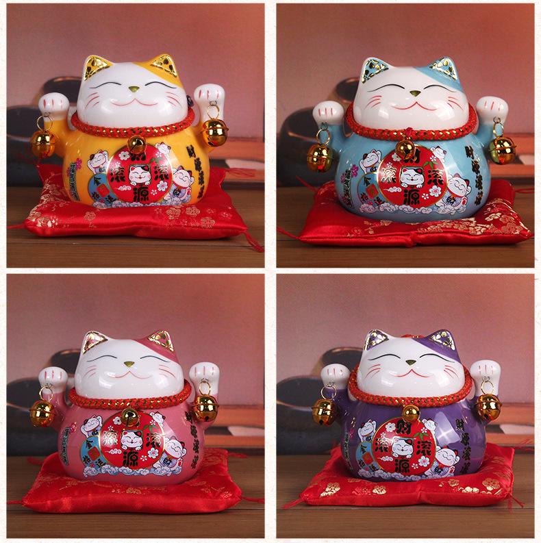 Lucky Cat Ceramic Ornaments - Cute Cartoon Decorations & Creative Gifts