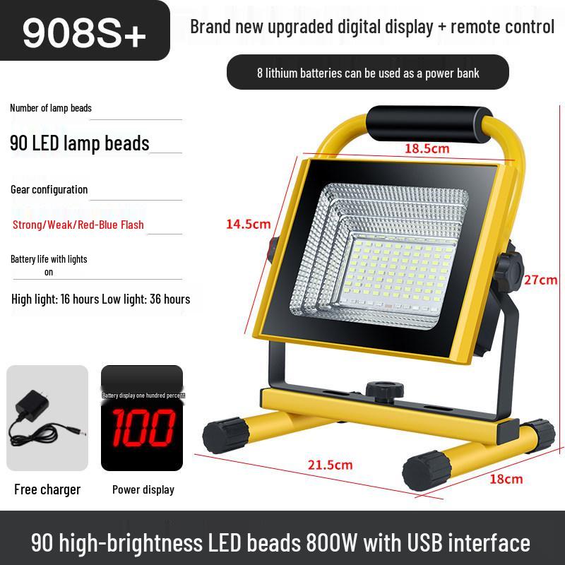 Rechargeable Super Bright Floodlight for Emergency, Construction, and Outdoor Use