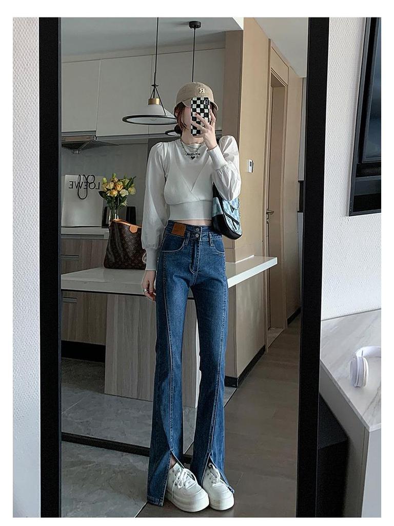 Black High-Waisted Slimming Flare Jeans for Women