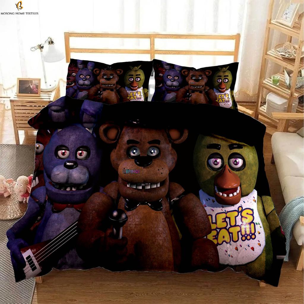 Dark Game 3D Printed Quilt Cover Kids Gift Bedding Set Quilt Cover Pillowcase 3 Pieces 100% Polyester Machine Washable