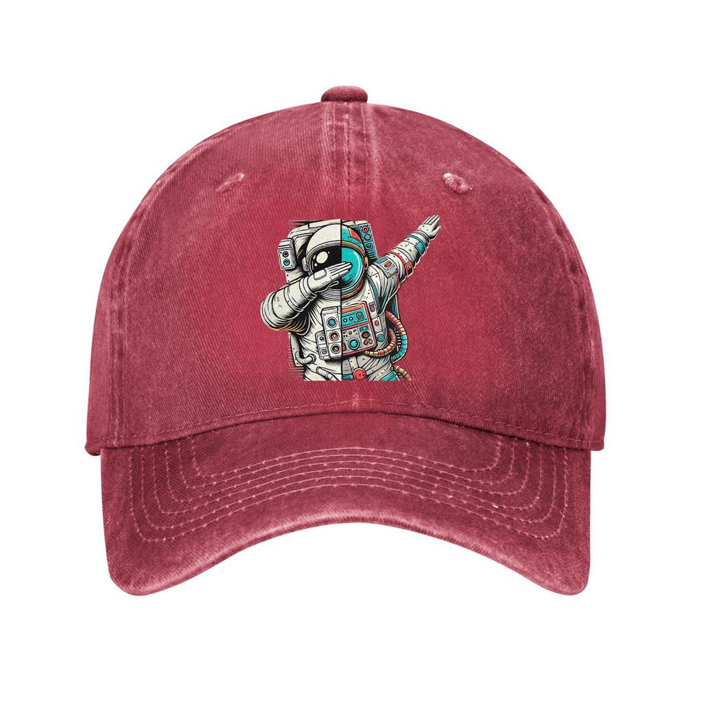 Dabbing Astronaut Baseball Cap Unisex Cotton Adjustable Dad Hat Space Graphic Casual Sun Protection