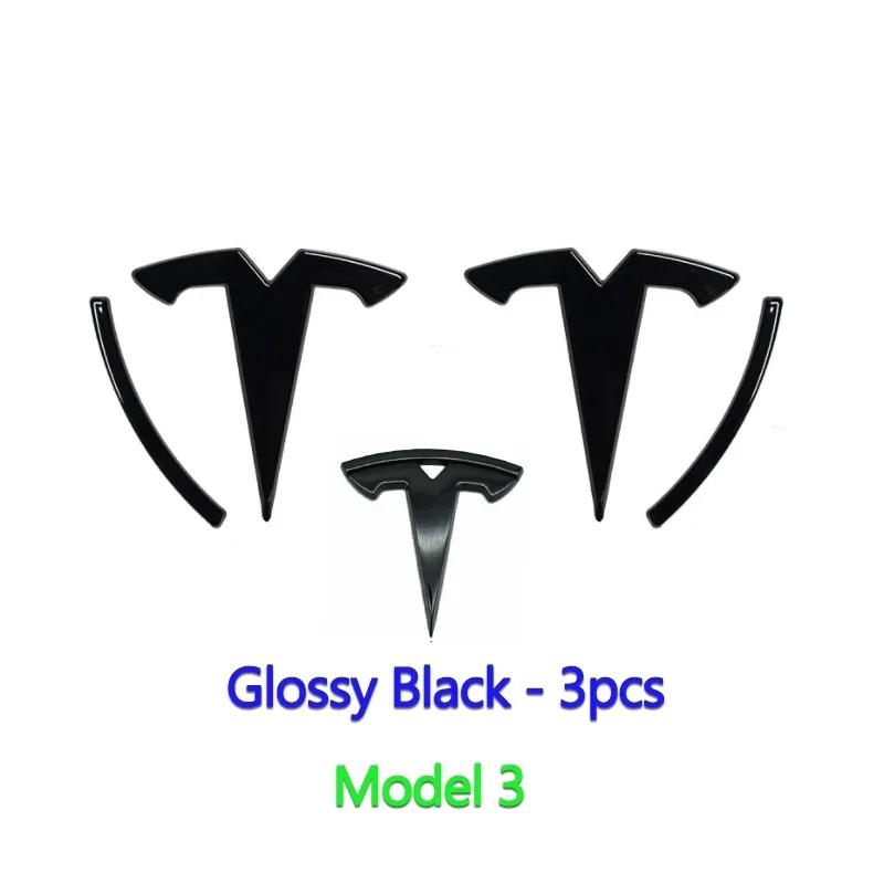 Car Sticker Tesla ABS Car Steering Wheel Rear Trunk Badge Overlay Sticker for Tesla Model 3 Model Y Front Hood Cover Emblem Modi