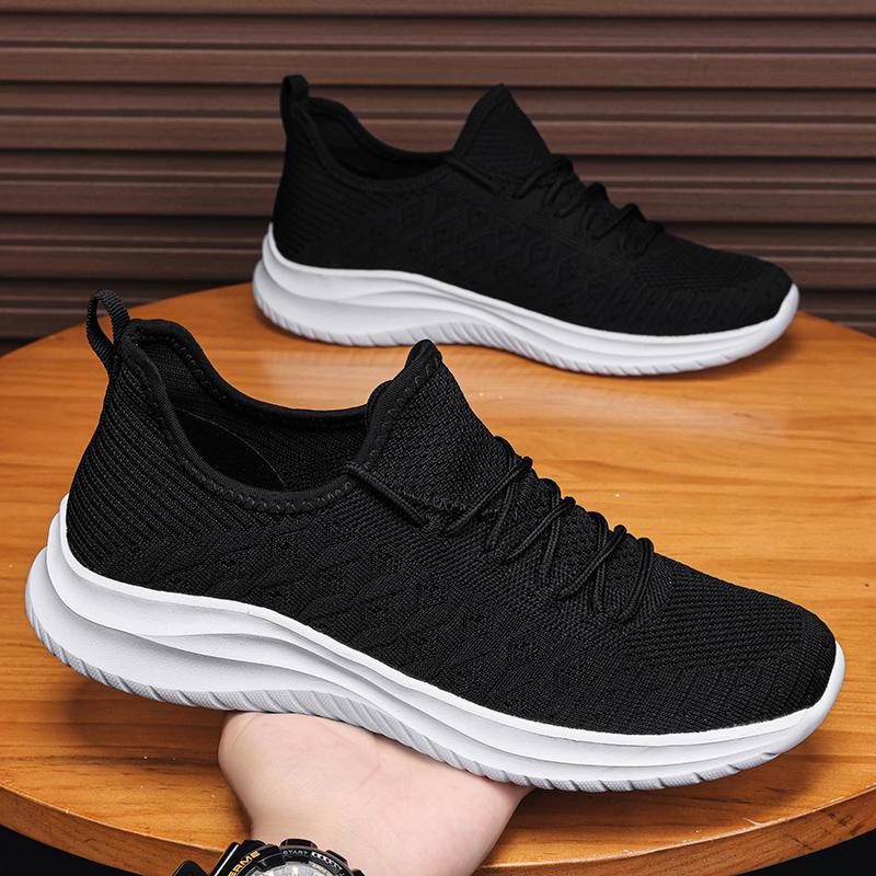 Fashion Women's Breathable Mesh Sneakers Flat Shoes One Foot Kick Outdoor Thick Soled Casual Hiking Anti Slip White Sports Shoes for Men