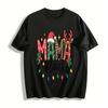 Christmas Themed Mama Claus Graphic Casual Top Pure Cotton T-shirt